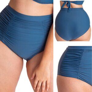 142.🆕 3XL Shapermint Essentials High-Waisted Control Bikini Bottom Blue NWT